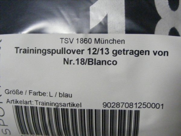 画像3: 1860ミュンヘン 2012/13 トレーニングプルオーバー #18 イスマエル・ブランコ 選手実使用品 Lサイズ uhlsport
