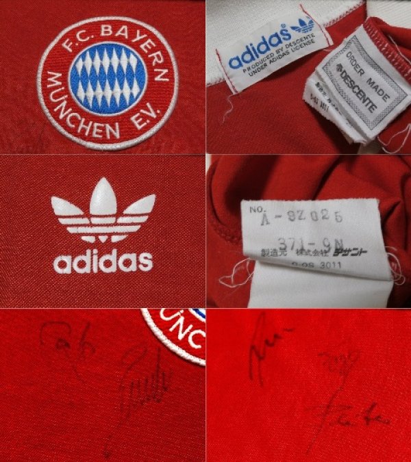 画像3: バイエルン・ミュンヘン90(H)#3(ハンス・ プフリュグラー)　Xerox Super Soccer　ユニフォーム　直筆サイン入り　選手実支給品　O　adidas