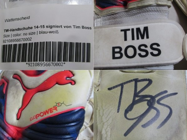 画像4: ヴァッテンシャイト14/15 ティム・ボス　ゴールキーパーグローブ　直筆サイン入り　選手実使用 証明書付き