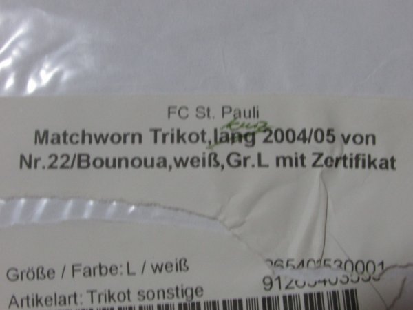 画像4: ザンクトパウリ 2004/05 アウェイ ユニフォーム モウラド・ボウニュア 選手実使用品 クラブ証明書付き Lサイズ STANNO