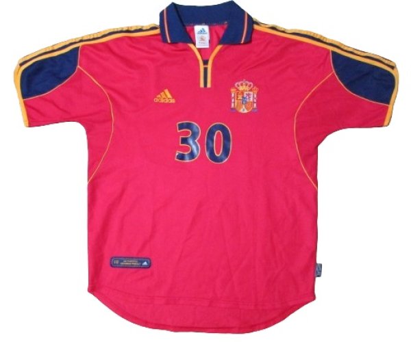 画像1: スペイン代表 1999/01 ホーム ユニフォーム  #30 Mサイズ adidas